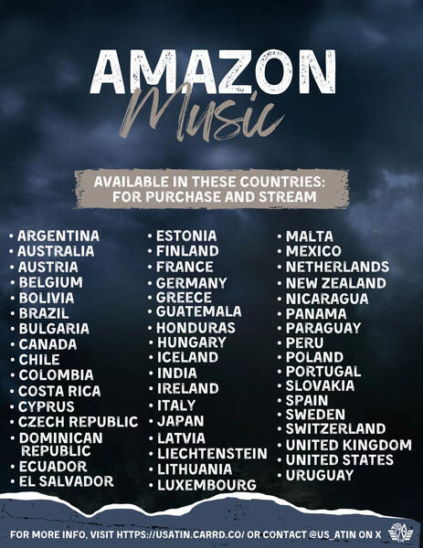 Amazon Music (purchase and stream) - availability in different regions.